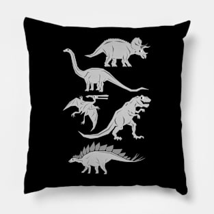 Silver Dinosaurs Pillow