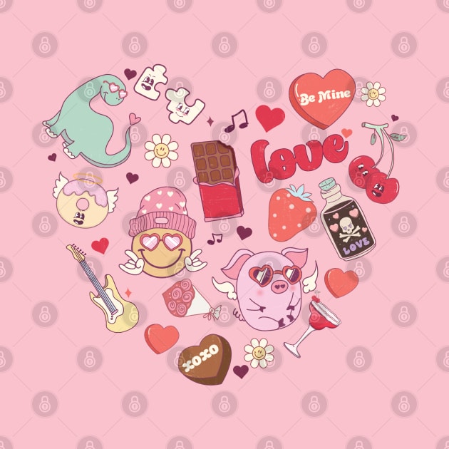 Emoji Heart XOXO Love Be Mine Happy Valentines Day by Pop Cult Store