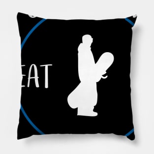 Snowboard Eat Sleep Repeat Gift For Snowboarders Pillow