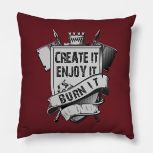 Create, Enjoy, Burn - Burning Man Inspired Pillow