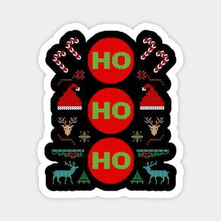 Ho Ho Ho Ugly Christmas sweater style design Magnet