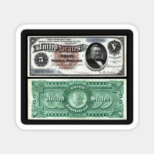 1886 $5 Dollar Silver Certificate Magnet