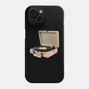 Vinyl record with flower print Phone Case