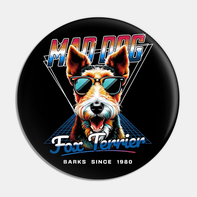 Mad Dog Fox Terrier Dog Pin by Miami Neon Designs