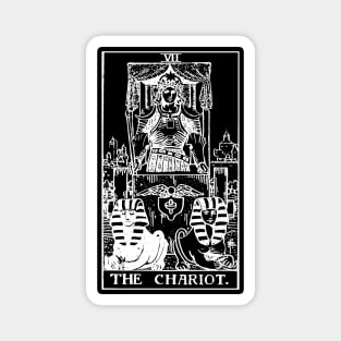 VII. The Chariot Tarot Card | Obsidian and Pearl Magnet