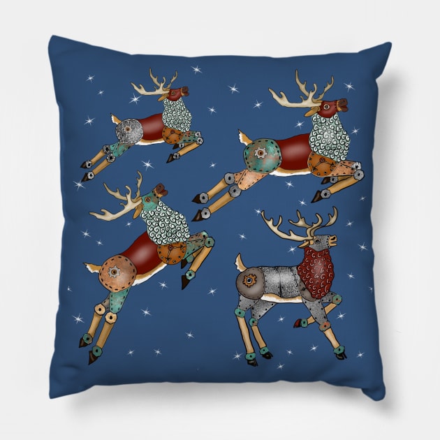 Steampunk Reindeer Pillow by Salzanos