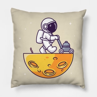 Cute Astronaut Trimming Moon Cartoon Pillow