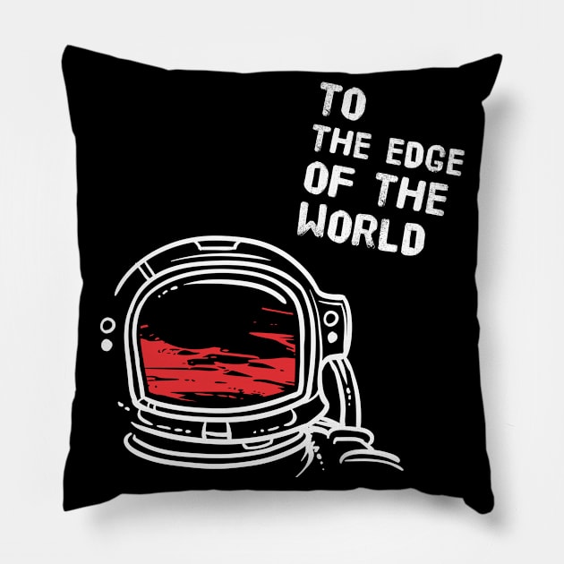 To the edge of the world - Astronaut Pillow by Blacklaboratory