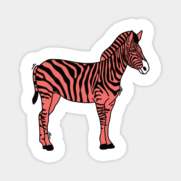 Pink zebra full body Magnet by magyarmelcsi