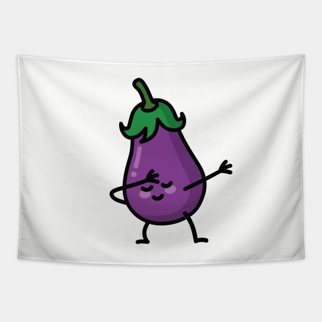 Aubergine eggplant dab dabbing Tapestry by LaundryFactory