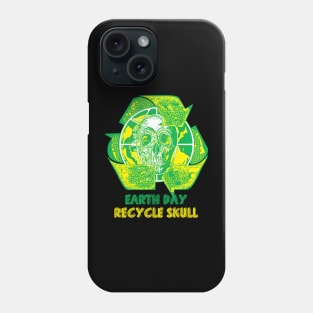 Earth day recycle skull symbo Phone Case