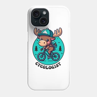 Cycologist Moose Riding Bicycle Phone Case