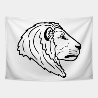 Lion face, line art Tapestry