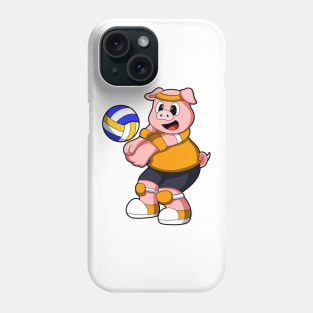 Pig at Sports with Volleyball Phone Case