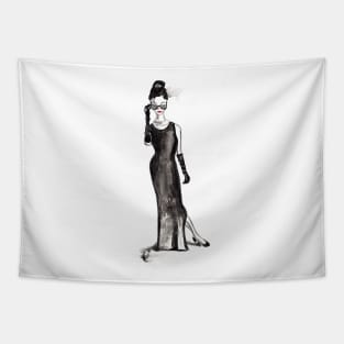 Audrey Hepburn Retro Girl 2 Tapestry