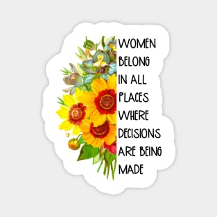 Women Belong in All Places RBG Quote Saying Magnet