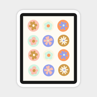 retro flower pattern Magnet