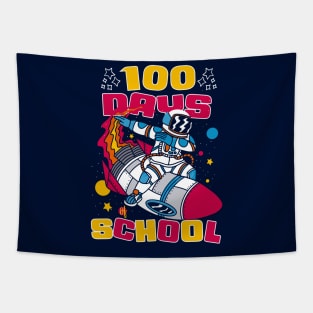 100 days of school featuring an astronaut dabbing on his rocket #4 Tapestry