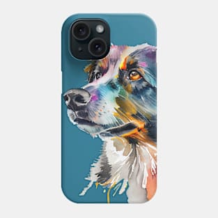 Border Collie Dog Watercolour Painting Phone Case