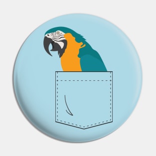 Blue and Gold Macaw Parrot In Your Front Pocket Pin