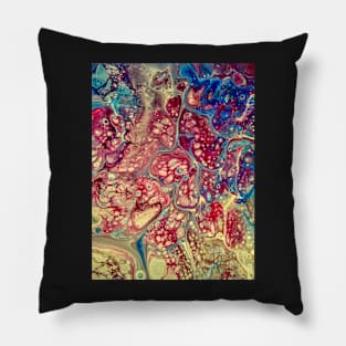 Red and blue cells Pillow