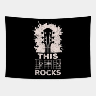 Mens Acoustic Guitar Chord Rocks Music Fathers Day Gifts T shirt Tapestry