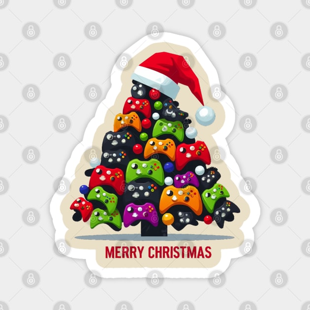 Video Game Controller Christmas Santa Gamer Boys Magnet by BukovskyART