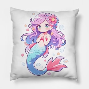 Cute Chibi Mermaid Creature Pillow