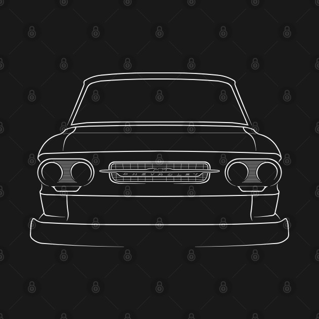 front/profile - 1964 Chevy Corvair Rampside pickup - stencil, white by mal_photography