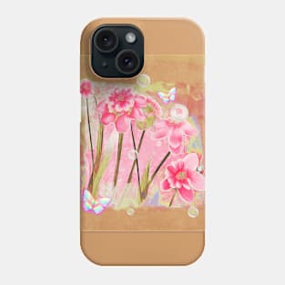 Butterflies, Flowers and Bubbles Phone Case