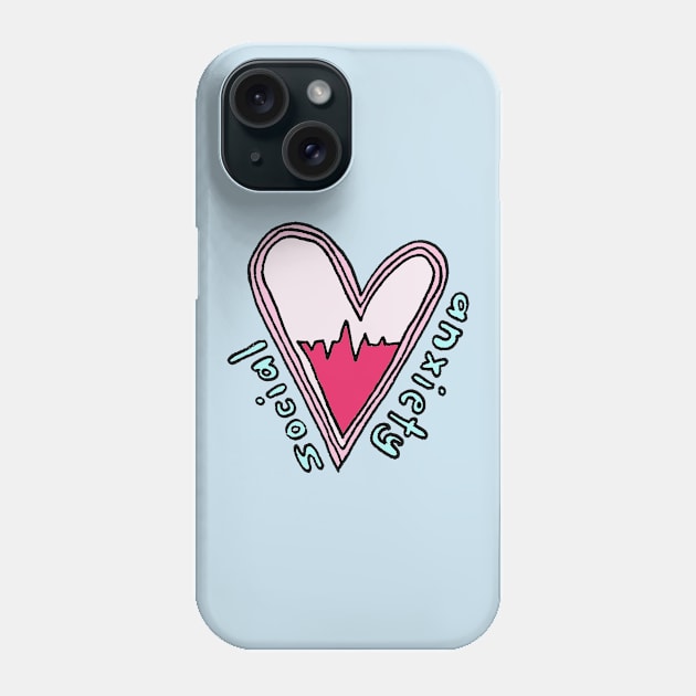 Social Anxiety Heart Phone Case by samarrrt