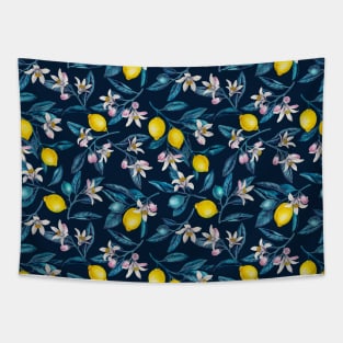 Lemon branches with blossoms and fruit 2 Tapestry