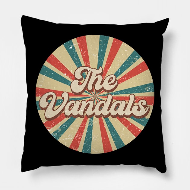 Circle Design Vandals Proud Name Birthday 70s 80s 90s Styles Pillow by BilodeauBlue