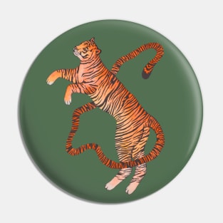 Orange Chinese beautiful tiger Pin