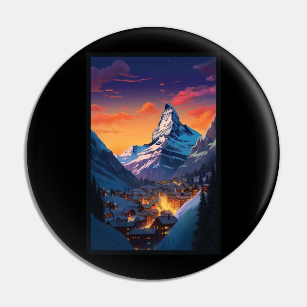 Zermatt,Matterhorn,Switzerland,Poster Pin by BokeeLee