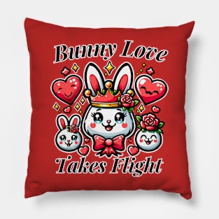 Bunny Love Takes Flight Pillow