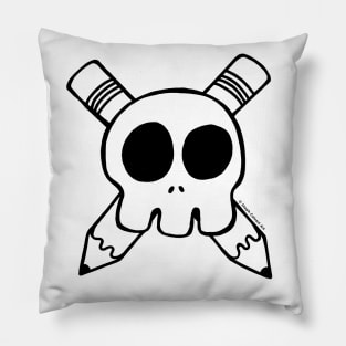 Skull and Crossbones - cute skull coloring gift for artists and art teachers T-Shirt Pillow