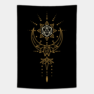 Sacred Geometry Lotus Polyhedral D20 Dice Tapestry