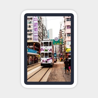 Hong Kong Tram On The Tracks Magnet