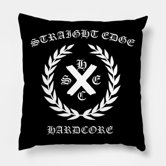Straight Edge Hardcore Pillow by WithinSanityClothing