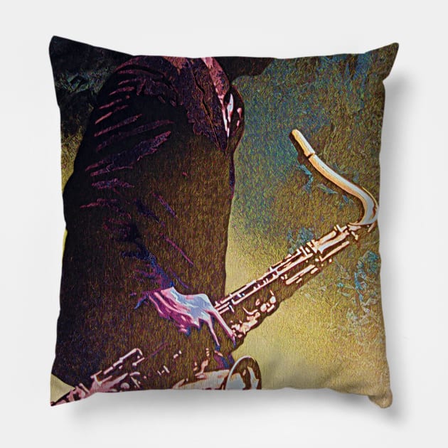 Coltrane Pillow by Bobby Zeik Art