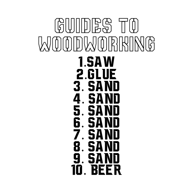 Guides To Woodworking 1.Saw 2.Glue 3.Sand 4.Sand 5.Sand 6.Sand 7.Sand 8.Sand 9.Sand 10.Beer by shopbudgets