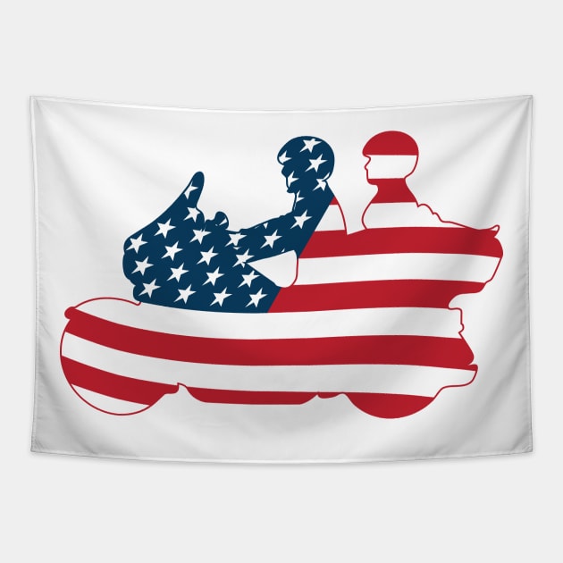 Patriotic American Flag Touring Motorcycle Tapestry by hobrath