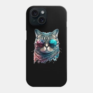 cute cat wearing glasses Phone Case