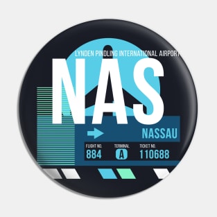 Nassau (NAS) Airport Code Baggage Tag Pin