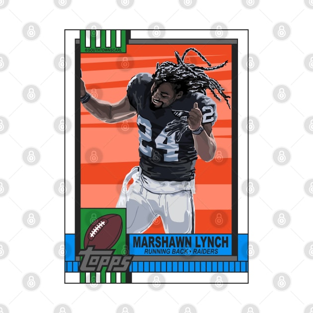 90's Marshawn Lynch Football Card by Carl Cordes