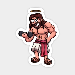 Jesus Working Out Magnet