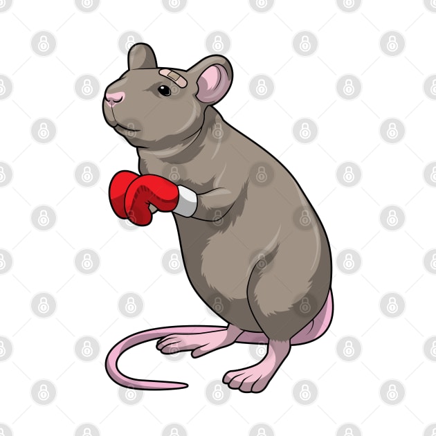 Mouse at Boxing with Boxing gloves by Markus Schnabel