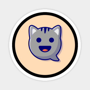Cute Cat Head Cartoon Vector Icon Illustration (2) Magnet