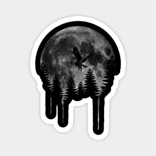 Nature, night and melting moon Magnet